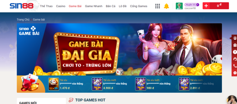 Sin88 Bet – Chơi Game Bài Đỉnh Cao Rinh Thưởng Khủng