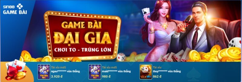 Game bài online và những điều thú vị tại Sin88