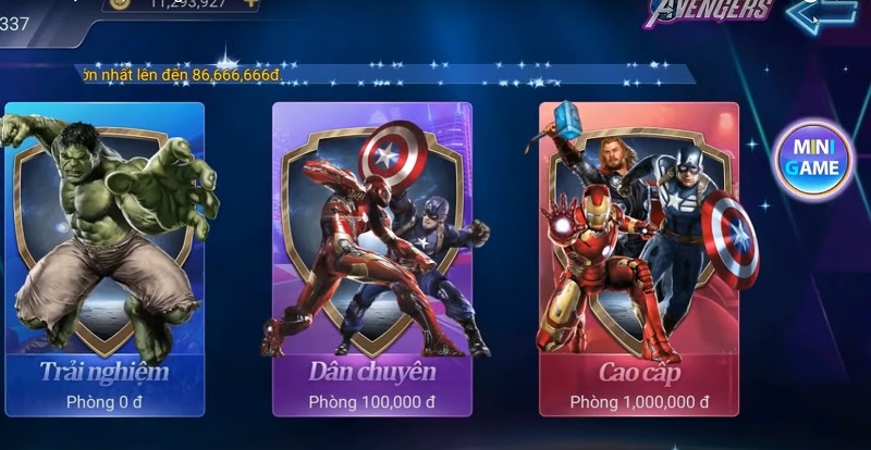 nổ hũ avengers