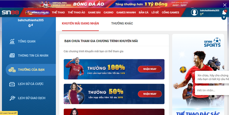 Đón chào siêu ưu đãi từ Sin88 bet - nhà cái trực tuyến hàng đầu 2025